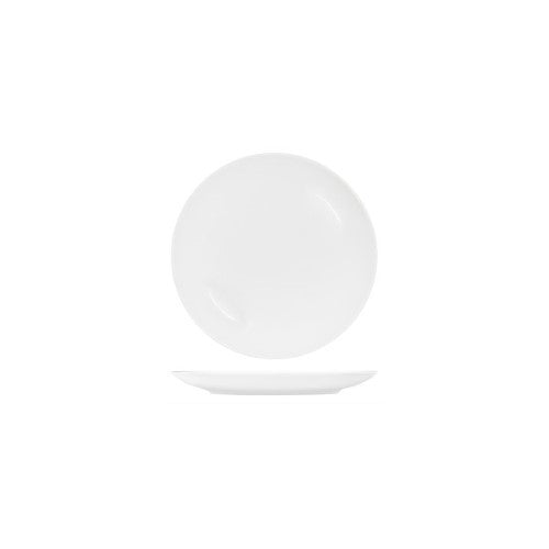 White Round Plate Coupe Shape-200mm - Tablekraft- Set of  6