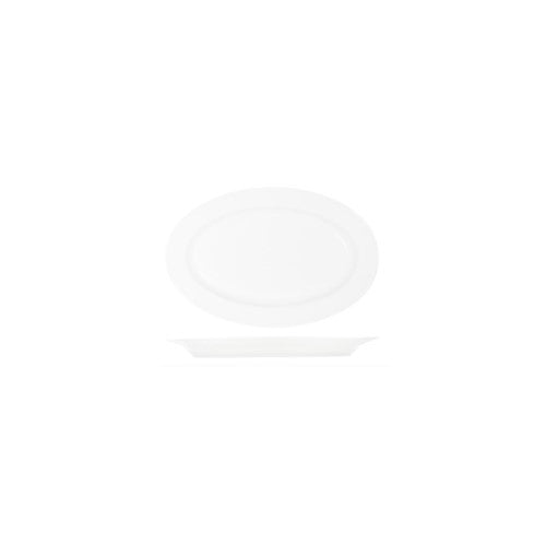 White Platter Oval Rim Shape -200x140x20mm - Tablekraft- Set of  6