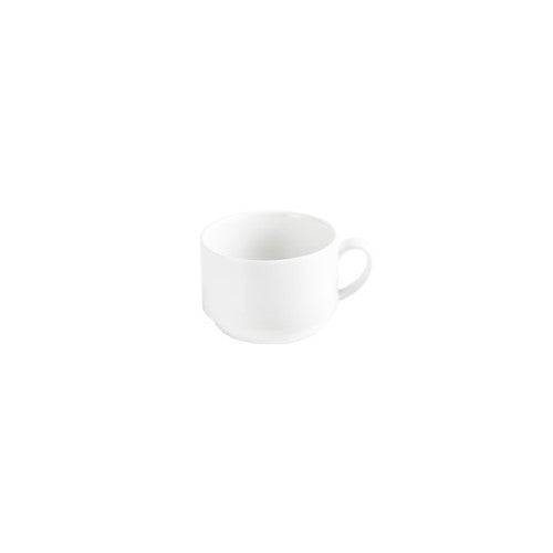 White Banquet Coffee Cup Stack 220ml 85x65mm - Tablekraft- Set of  6
