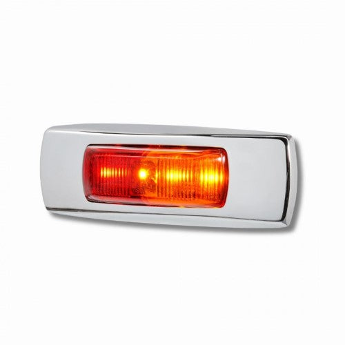 9-33v Mdl68 Led Red/Amber Side Marker Lamp Chrome 0.5m Cable - NARVA