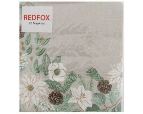 Floral Border Cocktail Napkin