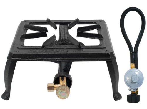 Campmaster Single Cast Iron Country Cooker with QCC Regulator