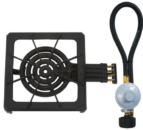 Campmaster 4 Ring Gas Frame Ring Burner with QCC Regulator