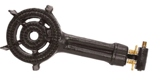Campmaster 200mm Double Cast Iron Gas Ring Burner with QCC Regulator
