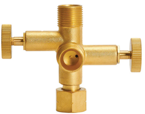 Campmaster 3/8 LH F to Dual 3/8 LH M Gas Adaptor