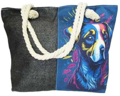 Rope Tote LG Dog Art
