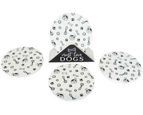 Dog Round Coasters Set 4