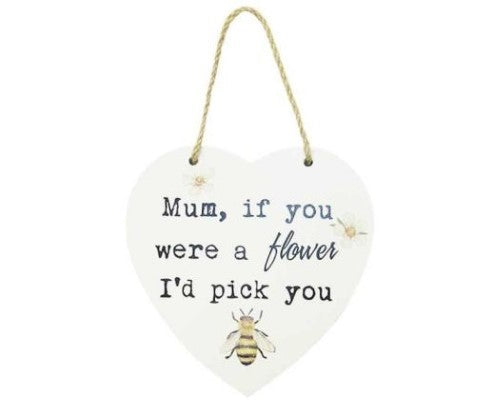 Wall Art - Bee Heart Hanger Mum Flower