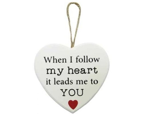 Wall Art - Love Heart Hanger Follow