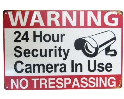 Wall Art Tin - CCTV Warning Sign