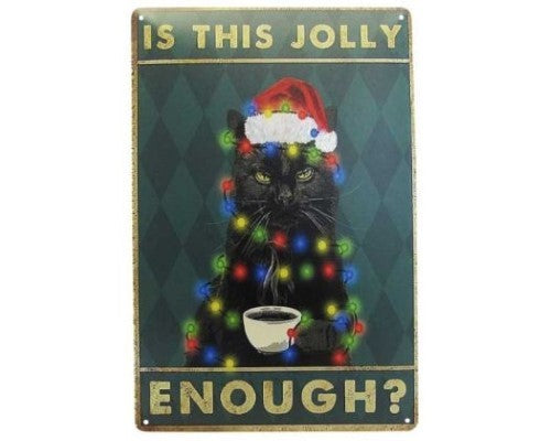 Wall Art Tin - Christmas Cat