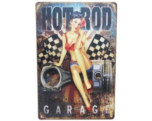 Wall Art Tin - Hot Rod Garage