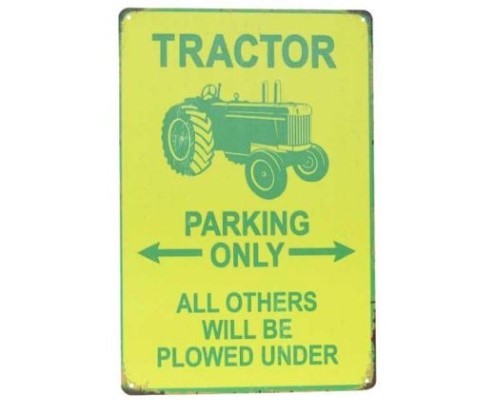 Wall Art Tin - Tractor Parking