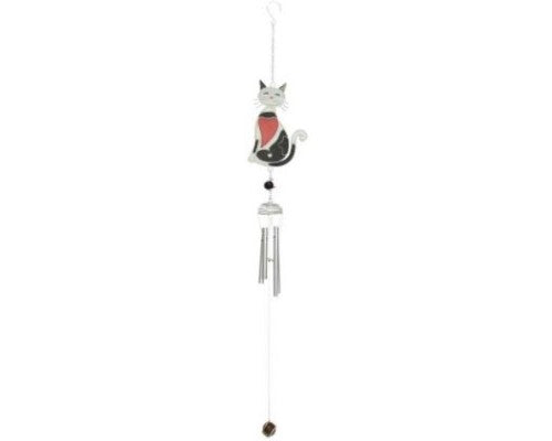 Garden Glass Bell Cat Red