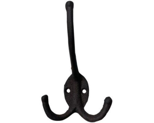 Cast Iron Hook - Hat and Two Coat Cast.Hook