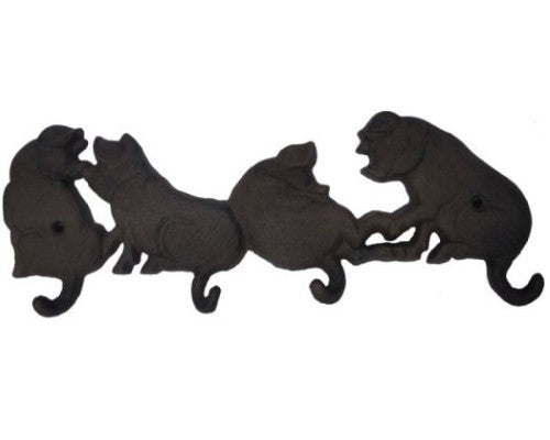 Four Pigs Cast Iron Hook