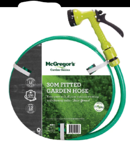 McGregor's 30M Green Fitted Garden Hose
