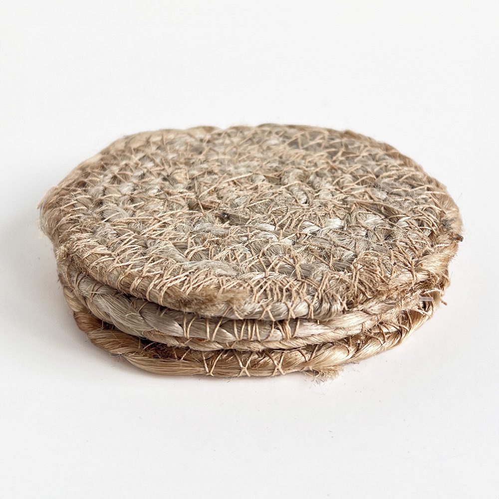 SEAGRASS / JUTE ROUND COASTER SET 4 -NATURAL - NATURAL