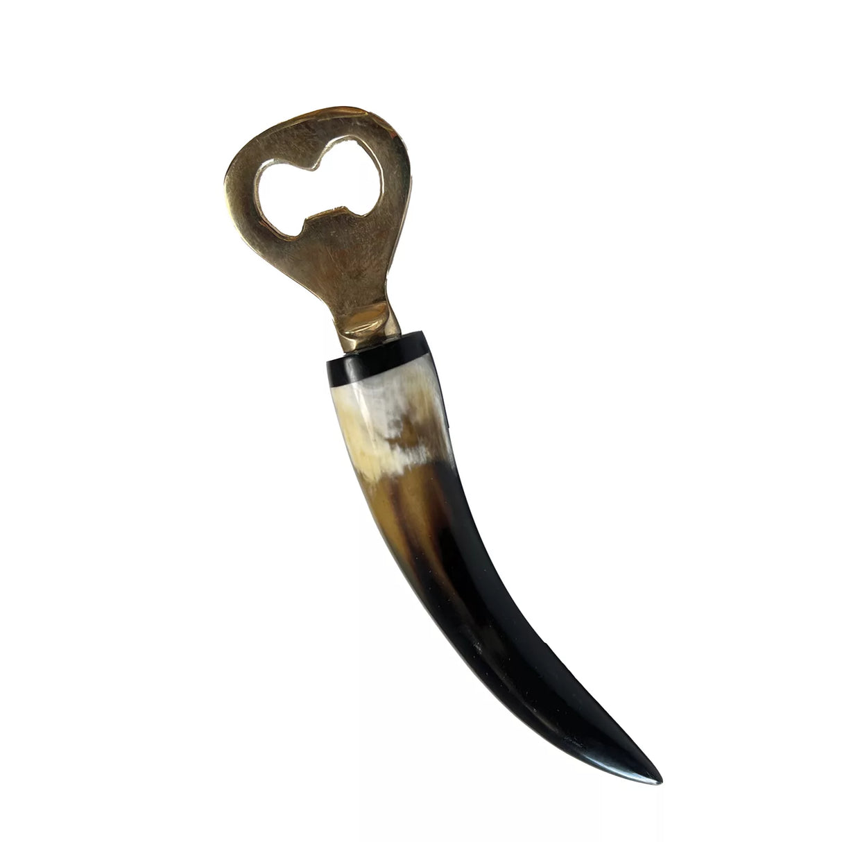 HEIRLOOM BLACK BROWN HORN BOTTLE OPENER 18CM