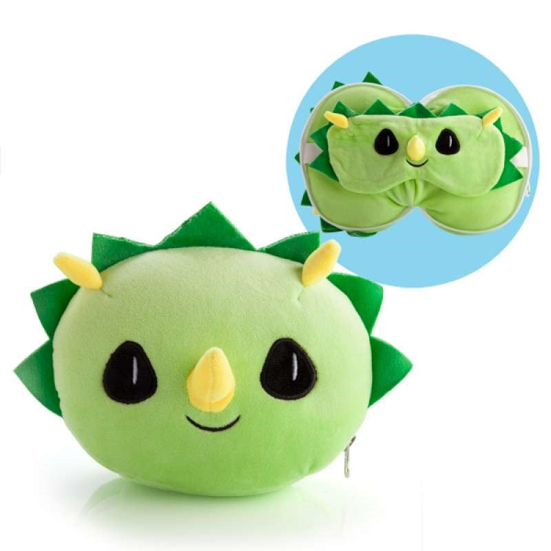 Travel Mask & Pillow - Smoosho's Pals Triceratops
