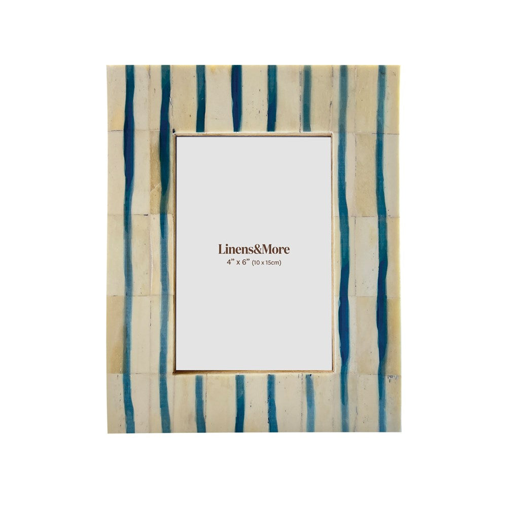 Photo Frame  - COASTAL BLUE STRIPED FRAME 4x6"