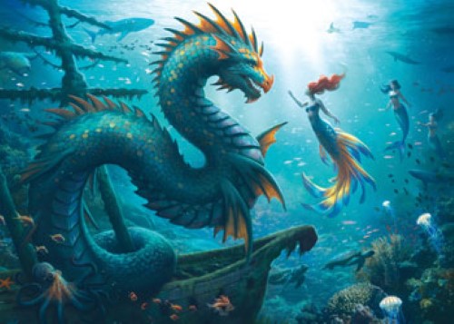 Ravensburger - Enchanted Depths: Dragon, Mermaid, 1000p