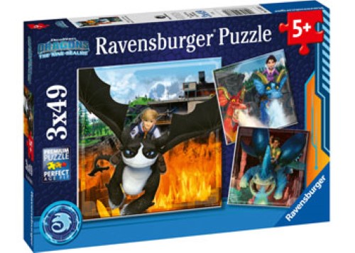 Ravensburger - How to Train your Dragons Realms 3x49pc