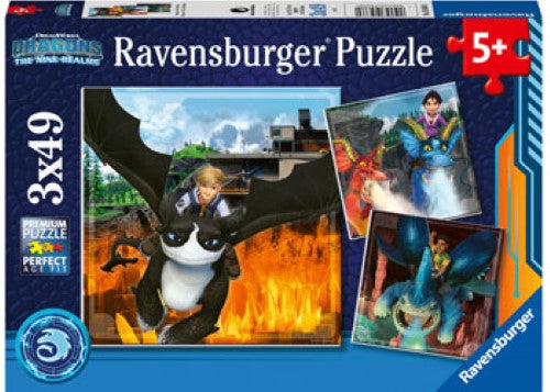 Ravensburger - How to Train your Dragons Realms 3x49pc