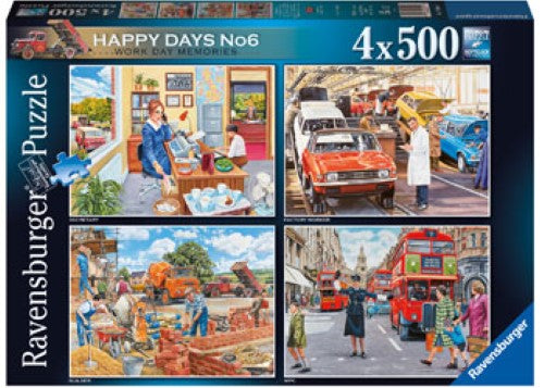 Ravensburger - Happy Days No 6 Work Day Memories 4x500p