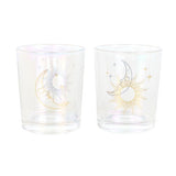 Iridescent Sun and Moon Votive Candle Holders