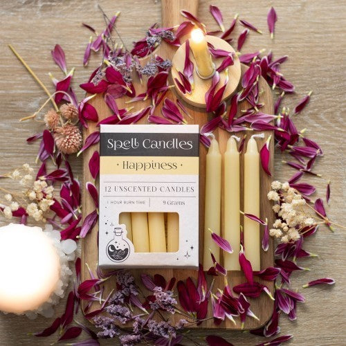 Set of 12 Happiness Unscented Spell Candles