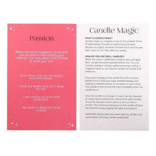 Set of 12 Passion Unscented Spell Candles