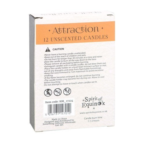 Set of 12 Attraction Unscented Spell Candles