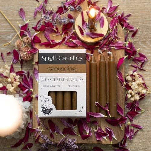 Set of 12 Grounding Unscented Spell Candles