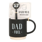 Dad Fuel Ceramic Mug and Metal Coffee Scoop Clip