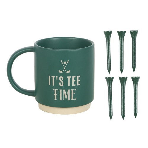 It's Tee Time Ceramic Mug with Golf Tees