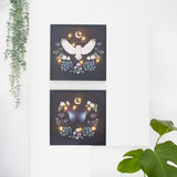 Midnight Moth Light Up Canvas Plaque