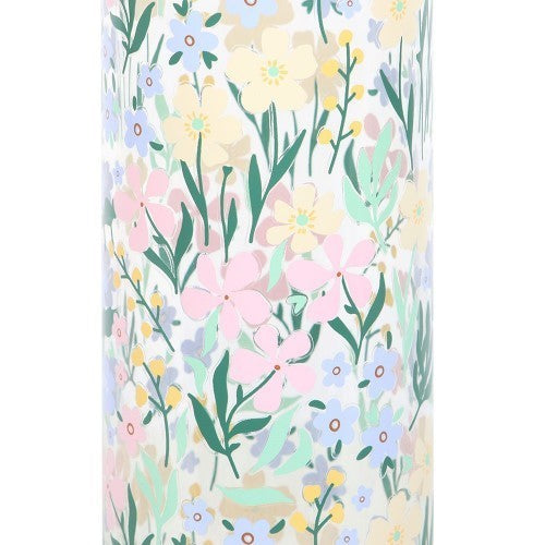 Ditsy Floral Print Glass & Bamboo Water Bottle