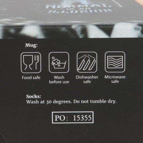 Normal is an Illusion Gothic Ceramic Mug and Socks Set