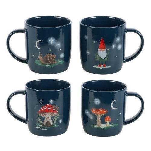 Gnome Sweet Gnome Set of Four Ceramic Mugs