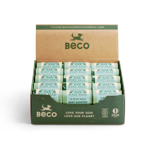 Dog Bags & Clean Up Beco Counter Display Mint  30 rolls