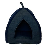 Cat Bed Sherpa Cuddly Cave - Navy