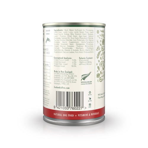 Dog Food Zealandia Dog - Beef Pate 385g x12