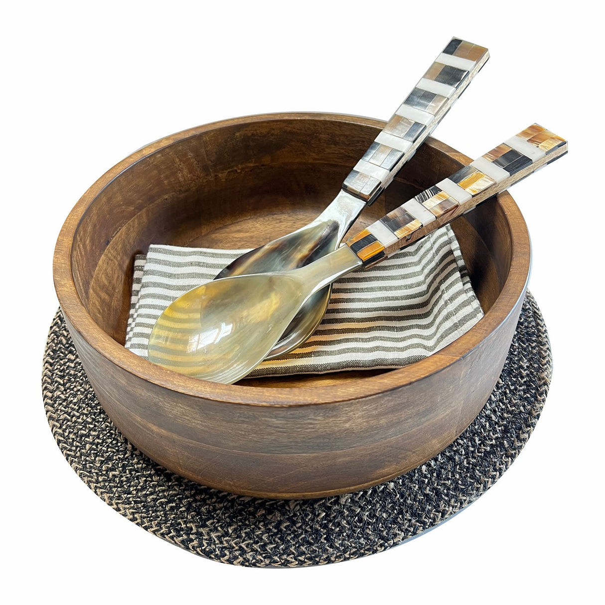 MANGO WOOD STRAIGHT SIDED BOWL 29X29X10CM