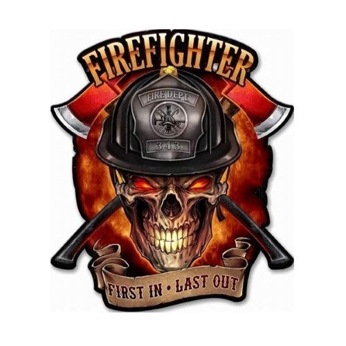 Firefighter Embossed Iron Wall Art