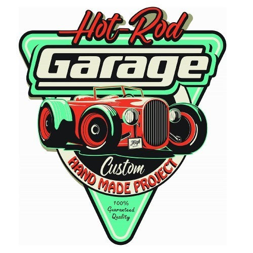 Hot Rod Embossed Iron Wall Art