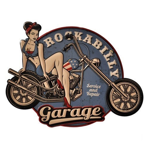Rockabilly Embossed Iron Wall Art