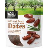 Soft and juicy Deglet Noor dates in a resealable bag, perfect for snacking, baking, and adding natural sweetness to dishes.