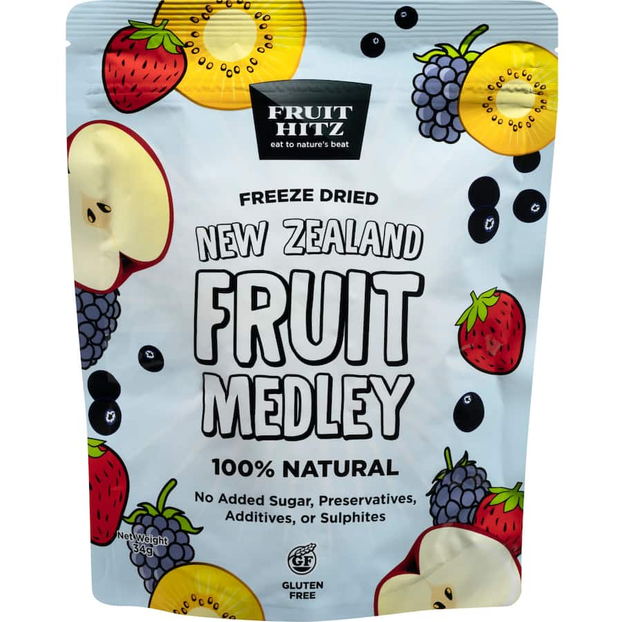 NZ Fruit Medley Freeze Dried: A crunchy blend of nutritious New Zealand fruits, ideal for healthy snacking and versatile meal additions.