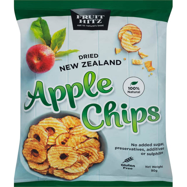 Crispy NZ Dried Apple Chips made from 100% New Zealand apples, offering a nutritious and tasty guilt-free snack.